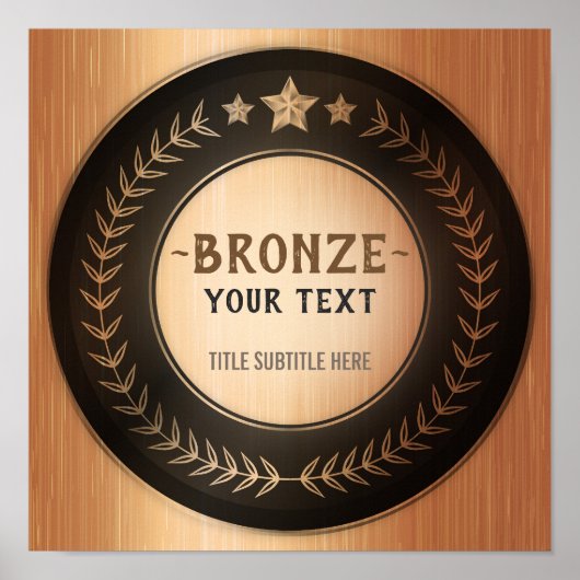 Poster IMPRIMER do-it-yourself MÉDAILLE Champion de bronz (Devant)