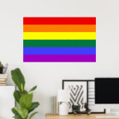 Poster Imprimer drapeau arc-en-ciel (Bureau à domicile)