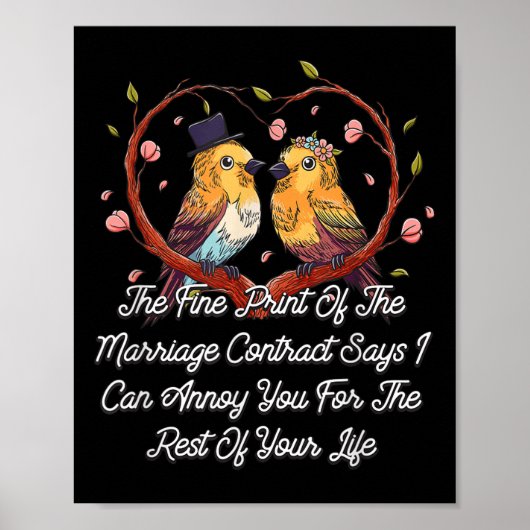 Poster Imprimer Du Contrat De Mariage Mariage Drôle (Devant)