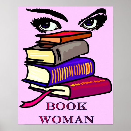 Poster Imprimer femme livre (Devant)