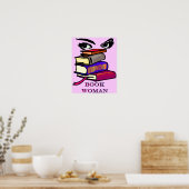 Poster Imprimer femme livre (Cuisine)