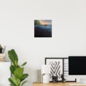 Poster Imprimer : Fleur rouge Pohutukawa dans la mer bleu (Bureau à domicile)