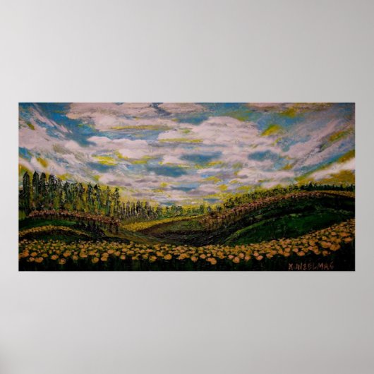 POSTER IMPRIMER GICLEE DES COLLINES DE PRINTEMPS (Devant)