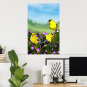 Poster Imprimer Goldfinches Wild American (Bureau à domicile)