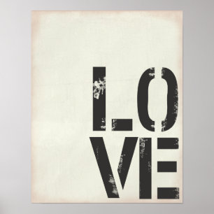 POSTER IMPRIMER GRUNGE LOVE