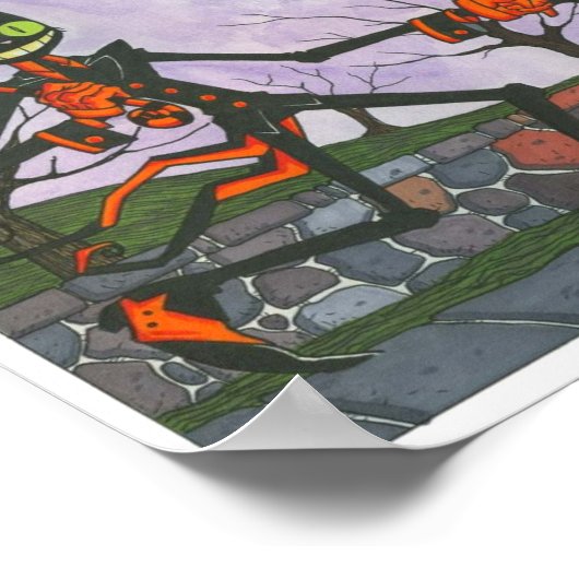 Poster Imprimer "Halloween Chat & Poche" (Coin)