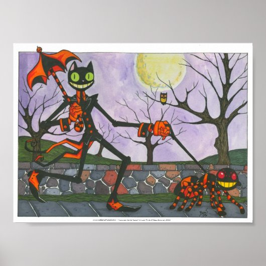 Poster Imprimer "Halloween Chat & Poche" (Devant)