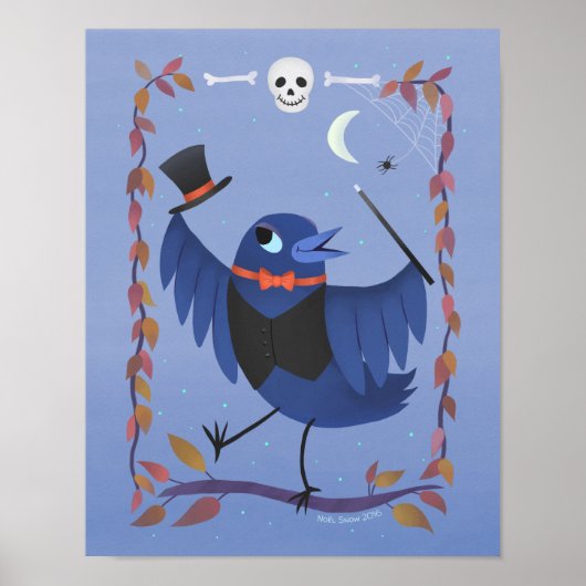Poster Imprimer Halloween Raven Crow Moon (Devant)