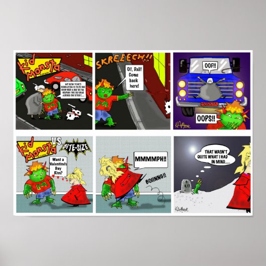 Poster Imprimer "Kidmonsta Double" - par Kev Moore (Devant)