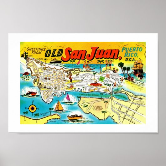 Poster Imprimer la carte San Juan (Devant)