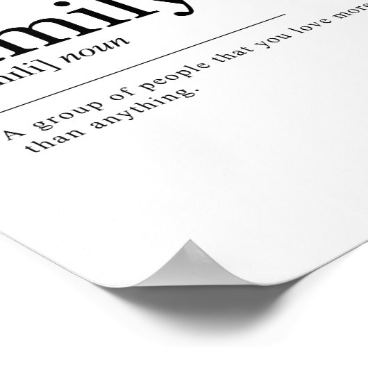 Poster Imprimer la définition de famille (Coin)