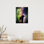 POSTER IMPRIMER LA PLUIE DE LA VILLE DE NUIT (Cuisine)