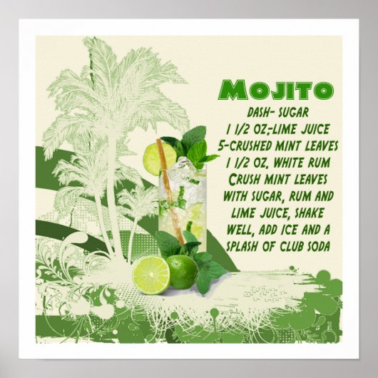 Poster Imprimer la recette Mojito (Devant)
