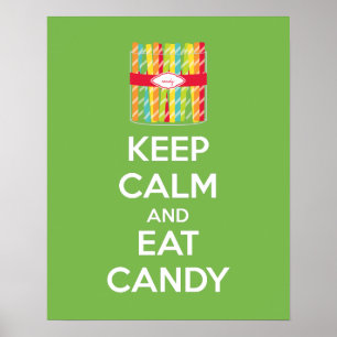Poster Imprimer l'affiche Conserver le calme et manger de