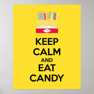 Poster Imprimer l'affiche Conserver le calme et manger de