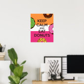 Poster Imprimer l'affiche Garder le calme et manger les b (Bureau à domicile)