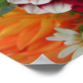 Poster Imprimer l'affiche Vivid Dahlias et Zinnias (Coin)