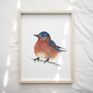 Poster Imprimer l'aquarelle Bleu