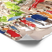 Poster Imprimer l'aquarelle de Buenos Aires (Coin)