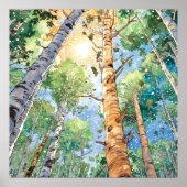 Poster Imprimer l'aquarelle de la forêt (Devant)