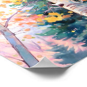 Poster Imprimer l'aquarelle de la forêt (Coin)