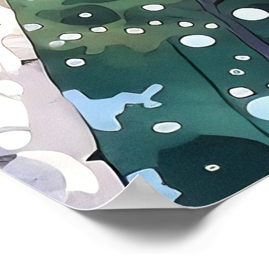 Poster Imprimer l'aquarelle de la forêt (Coin)