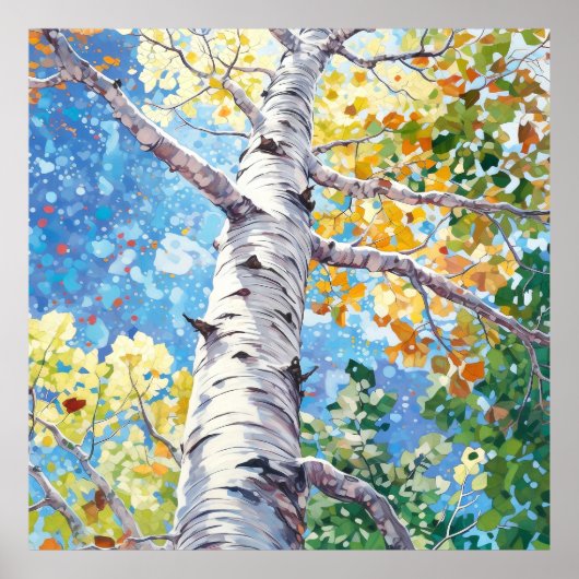 Poster Imprimer l'aquarelle de la forêt (Devant)