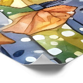 Poster Imprimer l'aquarelle de la forêt (Coin)