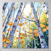 Poster Imprimer l'aquarelle de la forêt (Devant)