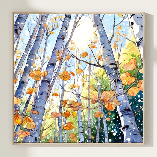 Poster Imprimer l'aquarelle de la forêt