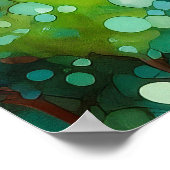 Poster Imprimer l'aquarelle de la forêt (Coin)