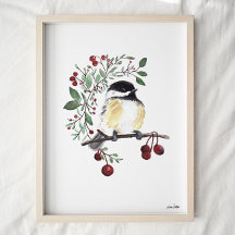 Imprimer l'aquarelle en chickadee