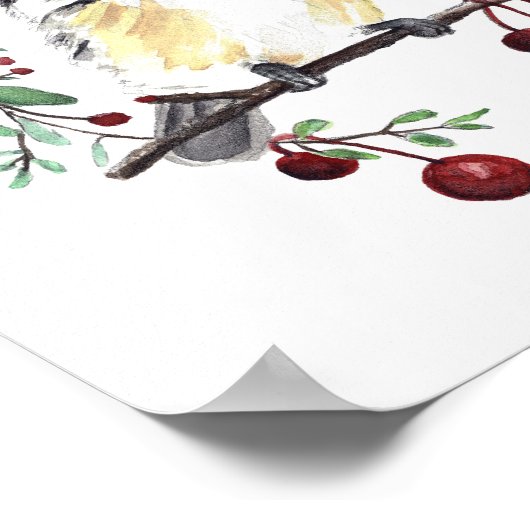 Poster Imprimer l'aquarelle en chickadee (Coin)