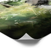 Poster Imprimer l'aquarelle Mountain Lake (Coin)