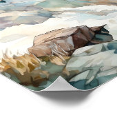 Poster Imprimer l'aquarelle Mountain Lake (Coin)