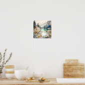 Poster Imprimer l'aquarelle Mountain Lake (Cuisine)