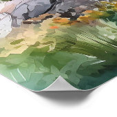 Poster Imprimer l'aquarelle Mountain Lake (Coin)