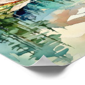 Poster Imprimer l'aquarelle Mountain Lake (Coin)