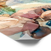 Poster Imprimer l'aquarelle Mountain Lake (Coin)