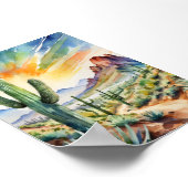 Poster Imprimer l'aquarelle Saguaro (Coin)