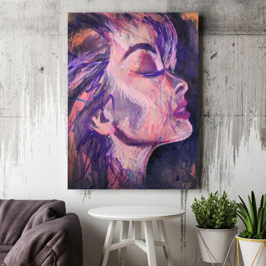 Poster Imprimer l'art Abstrait de la femme rose