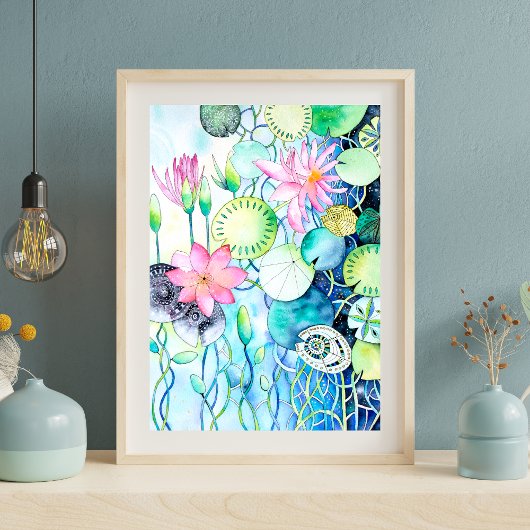 Poster Imprimer l'art archivrique Nénuphar magique