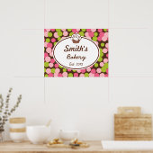 Poster Imprimer l'art des signes commerciaux rose et citr (Cuisine)