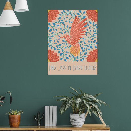 Poster Imprimer l'art floral des colibris (Salon 1)