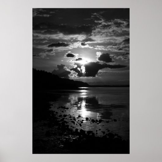 Poster Imprimer l'art Sunset noir (Devant)