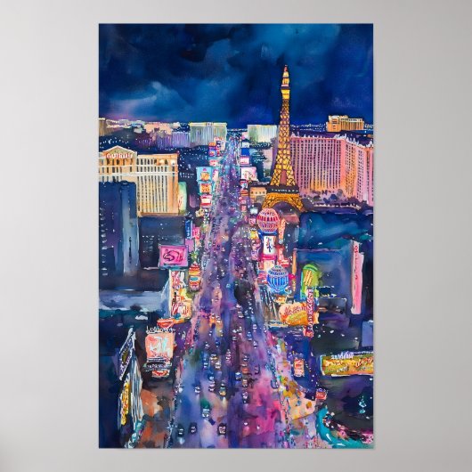 Poster Imprimer Las Vegas Skyline Art (Devant)