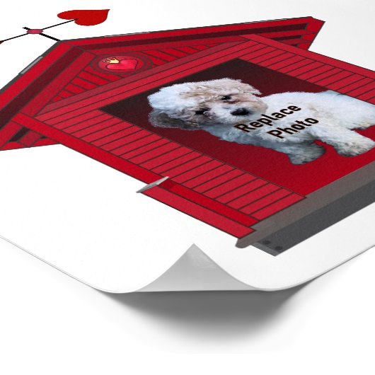 Poster Imprimer le cadre pour Chien Chien Chien Puppy Tél (Coin)