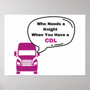 Poster Imprimer le conducteur de camion féminin CDL