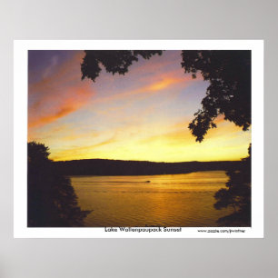 Poster Imprimer le coucher de soleil sur le lac Wallenpau