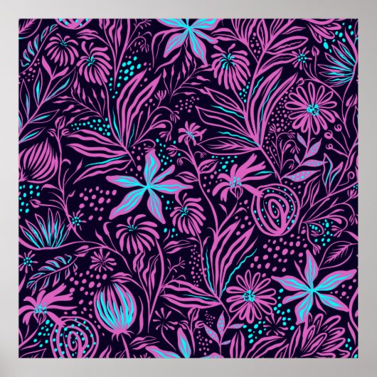 Poster Imprimer le dessin de feuilles motifs (Devant)